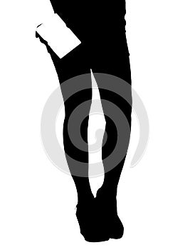 Silhouetted Woman Legs