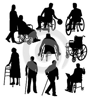 Silhouettes Activity People with Disabilities photo