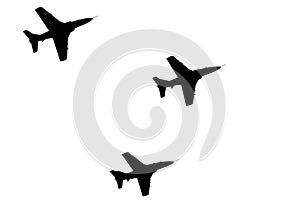 Silhouettes of airplanes