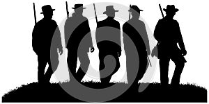 Silhouettes of American Civil war era soldiers