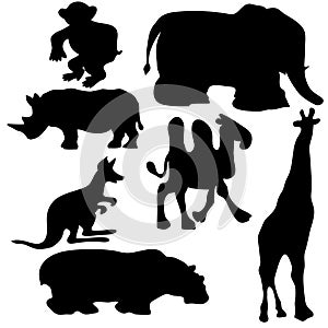 Silhouettes of animals