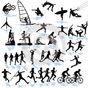 Silhouettes of athletes