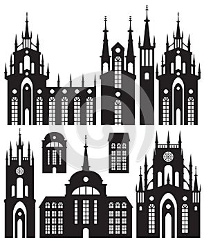 Silhouettes of buildings