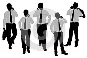 Silhouettes of Business men speaking phone