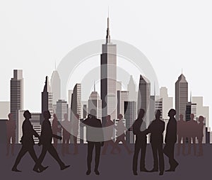 Silhouettes of business people