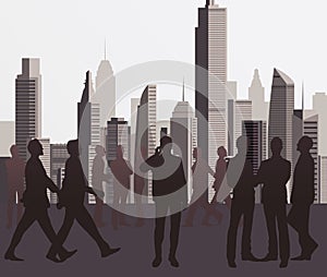 Silhouettes of business people