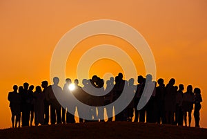 Silhouettes of Business People Outdoors