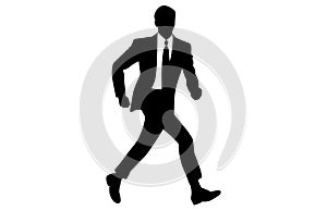 Silhouettes of business people run vector, silhouette of worker or businessman in suit running