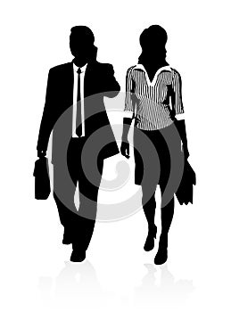 Silhouettes of businessmen