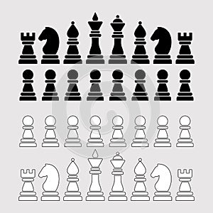 Silhouettes of chess pieces