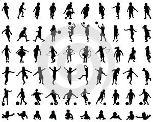 silhouettes of children playing