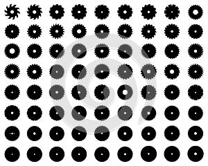 Silhouettes of circular saw blades