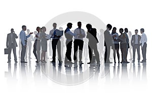 Silhouettes of Corporate Business People Working