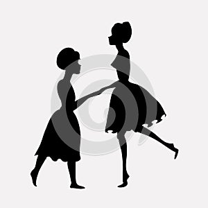 Silhouettes of dancing people