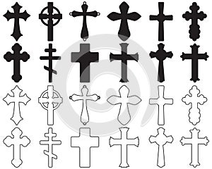 silhouettes of different crosses