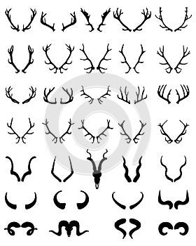 silhouettes of different horns