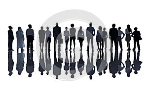 Silhouettes of Diverse Business People