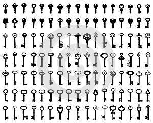 Silhouettes of door keys