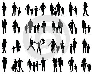 Silhouettes of families