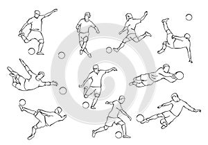 Silhouettes of football players