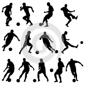 Silhouettes of football players photo