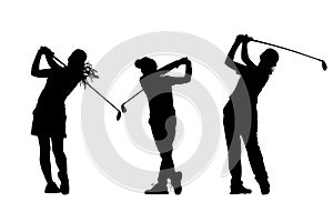 Silhouettes golfers collection