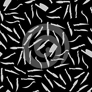 Silhouettes Knives Seamless Pattern