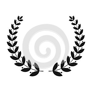 Silhouettes of laurel wreath. The symbol of victory.