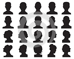 Silhouettes of of male and female heads