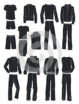 Silhouettes of men`s sportswear