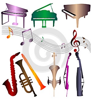 Silhouettes musical instrument