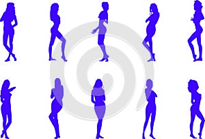 Silhouettes of the naked women