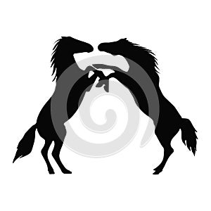 The black Fighting horse silhouette