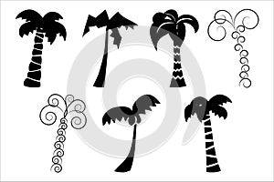 Silhouettes of palm trees