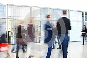 Silhouettes of People Walking in Office Building