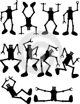 Silhouettes Robots In Action