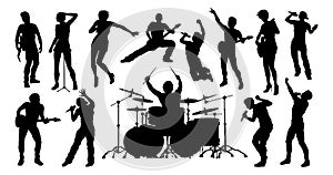 Silhouettes Rock or Pop Band Musicians photo