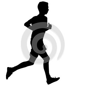 Silhouettes Runners on sprint, men. vector illustration