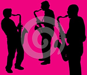 Silhouettes of sax players