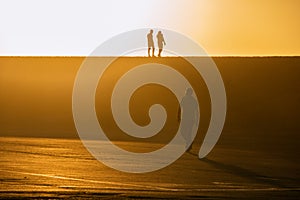 Silhouettes at sunset,