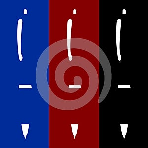 Silhouettes of three pens