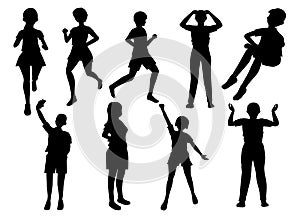 silhouettes of various people