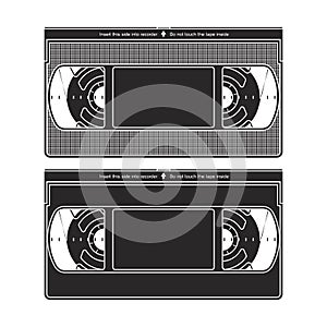 Silhouettes of a Video Recorder Tape. Isolated Video Cassettes