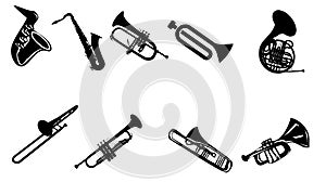 Silhouettes of wind instruments