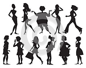 Silhouettes of women photo