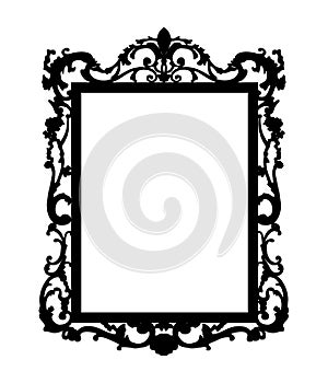 Silhoute of baroque mirror