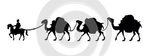 Silhoutte of a camel caravan