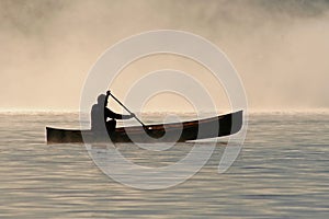 Silhoutte of a canoeist