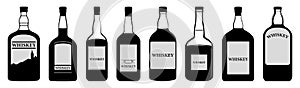 Silhoutte of drink bottles whiskey