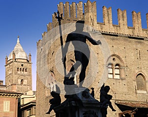 Silhoutte of the Statue of Neptune, Bologna.